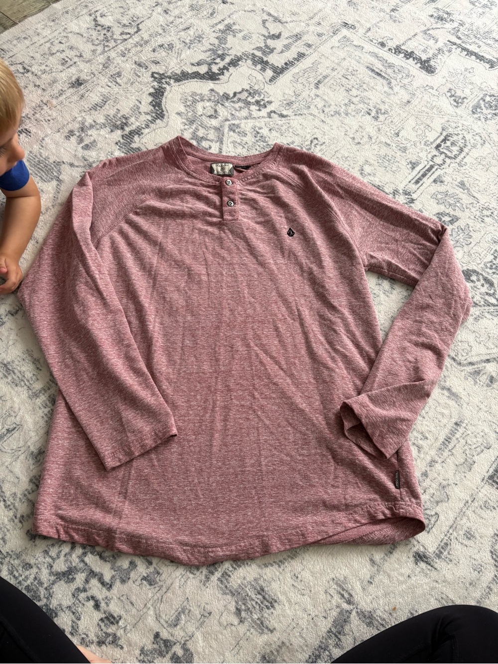 Volcom Heathered Mauve Henley Shirt
